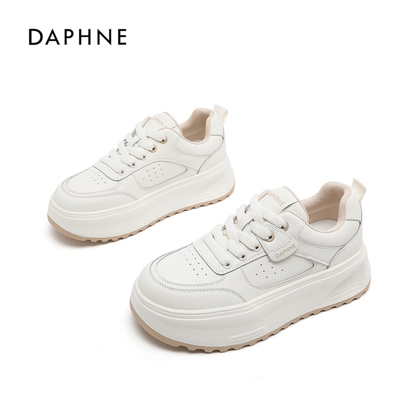 Daphne/达芙妮小白鞋女2025春季新款时尚百搭潮流厚底增高休闲鞋