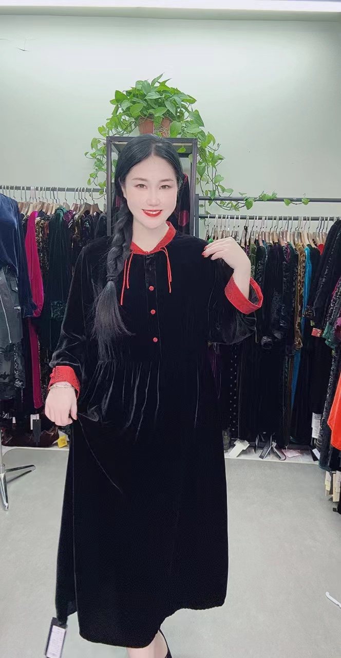 中老年桑蚕丝CD2170连衣裙大码高端时尚