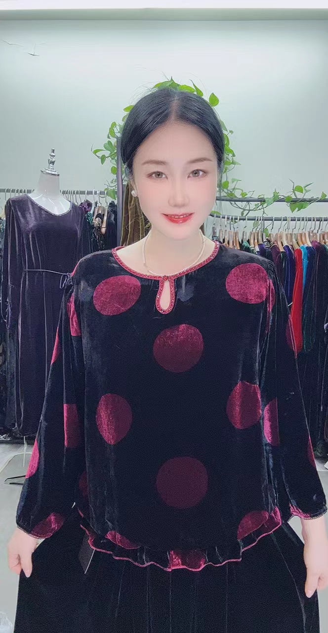 中老年桑蚕丝CD2212上衣大码时尚妈妈装