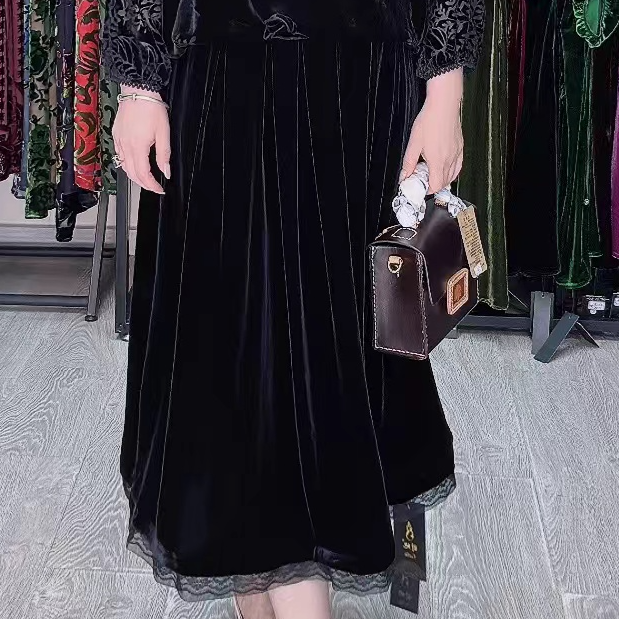 中老年桑蚕丝半身裙遮肉百搭妈妈款