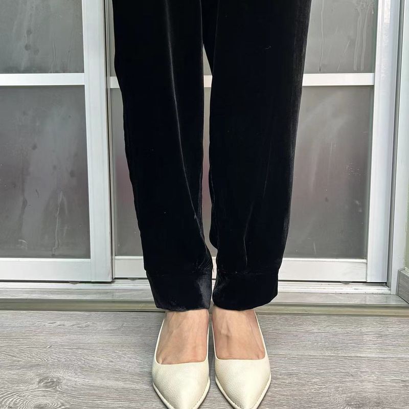 中老年桑蚕丝植绒小脚裤9002时尚外穿显瘦女裤休闲