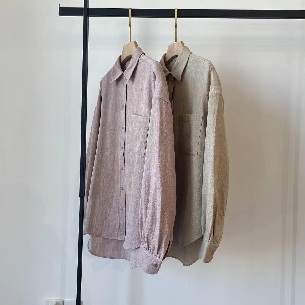 棉织廓形衬衫长袖上衣YS2407067