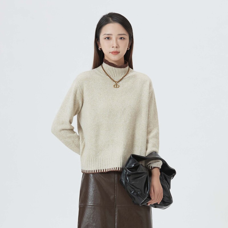 sdeer气质百搭休闲轻奢设计款套头针织衫S233Z3577