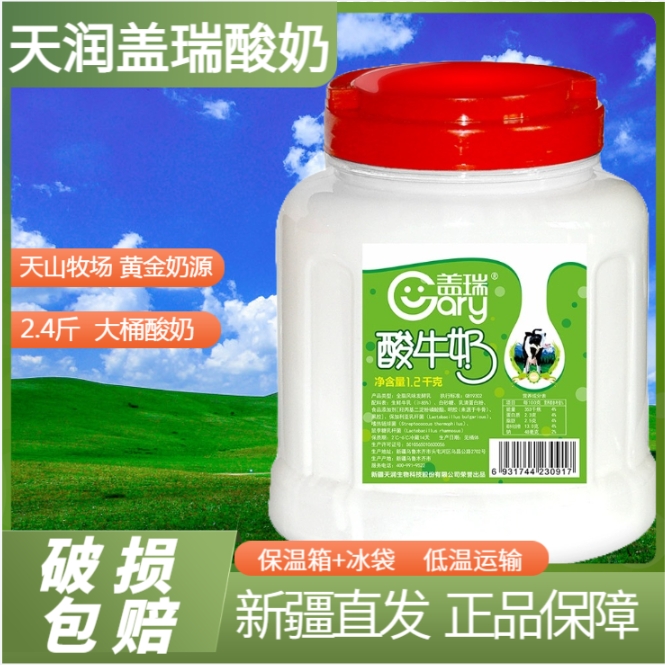 【师父同款】新疆盖瑞酸奶大桶装2.4斤/桶水果捞网红新疆老酸奶原味