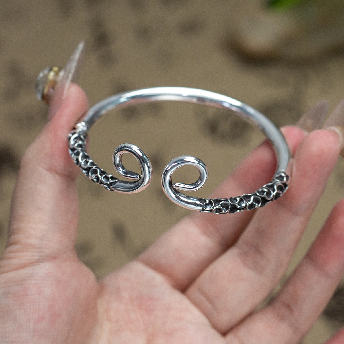 足银手镯 足银999实心紧箍咒纯银手镯 时尚个性复古中国风简约dyj