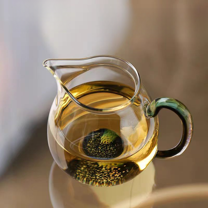 （晶焱）银海生花三件套装茶杯玻璃茶具手工