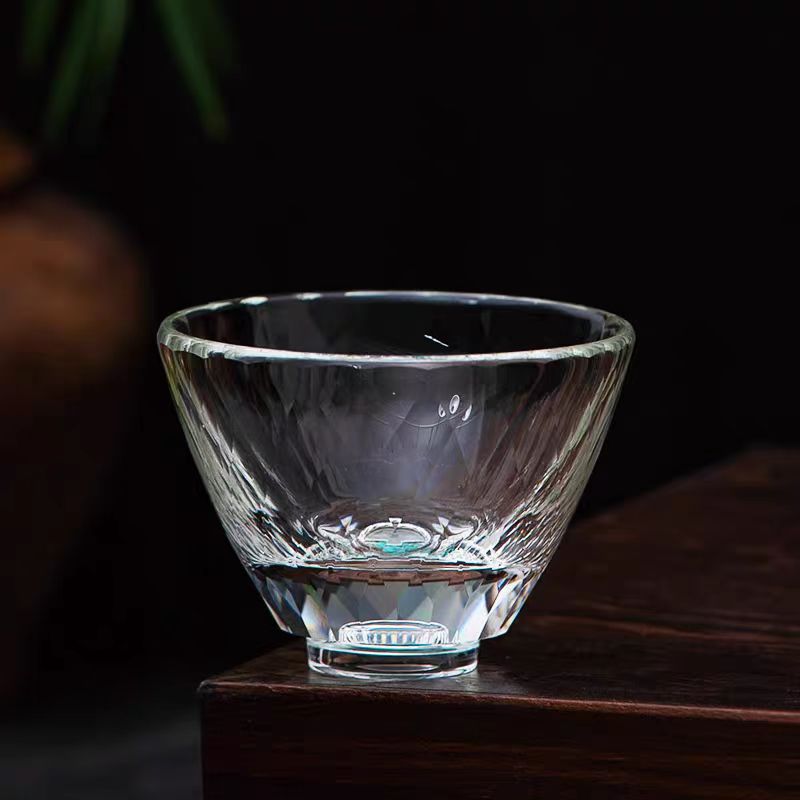 水晶玻璃冰激凌绿松石加厚品茗杯小茶杯子