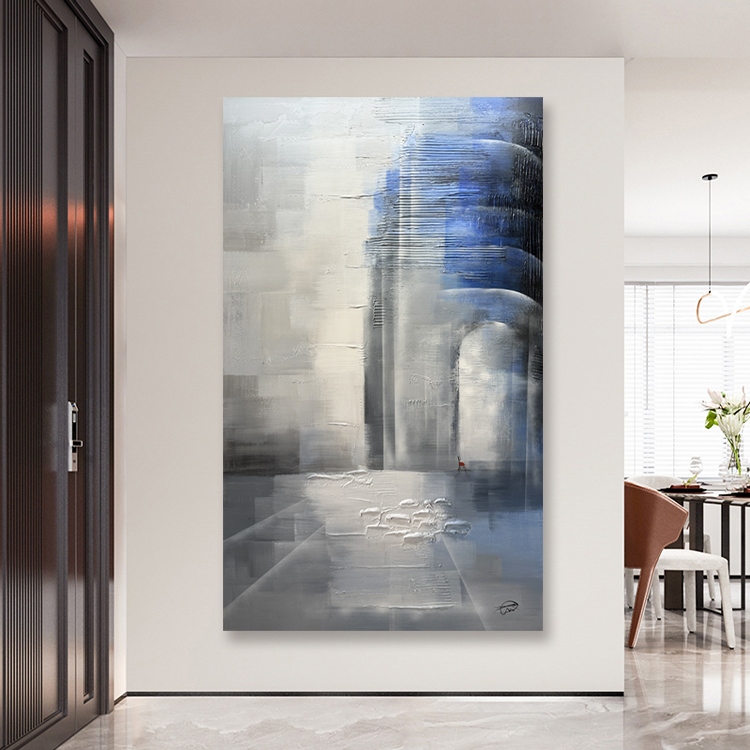 原创款【无际】纯手绘油画抽象肌理挂画沙发背景走道玄关现代简约风