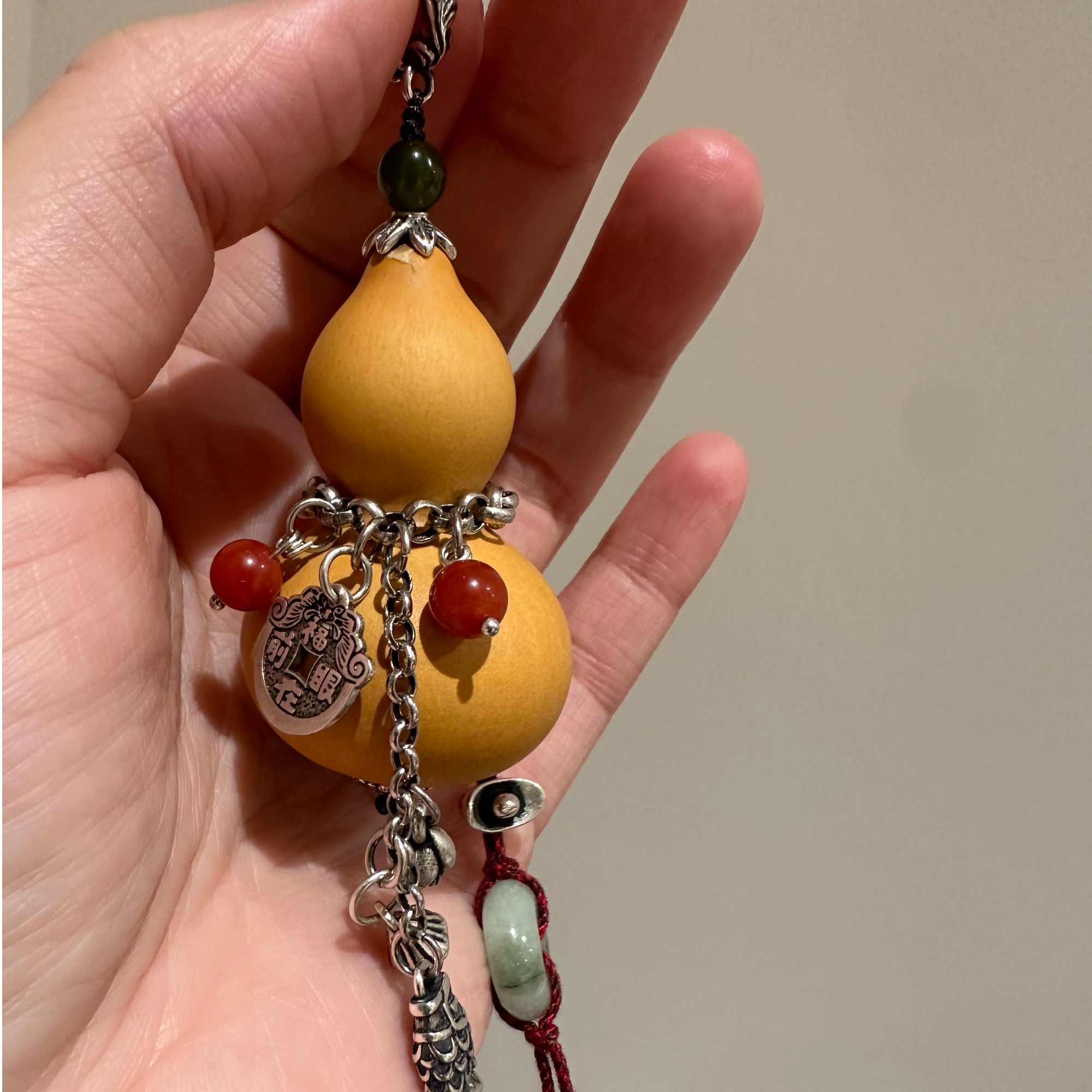 吊坠足银 M8033 福在眼前锦鲤平安扣葫芦吊坠挂坠