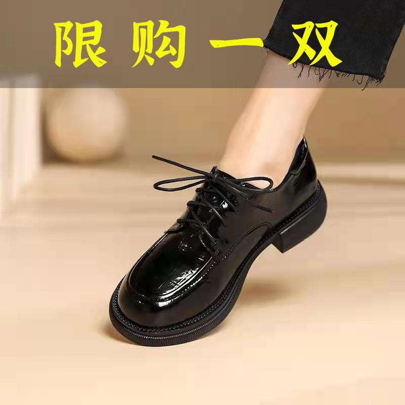 价大东女鞋沿荐红啄木鸟小皮鞋女英伦风平底新款真皮系带休闲