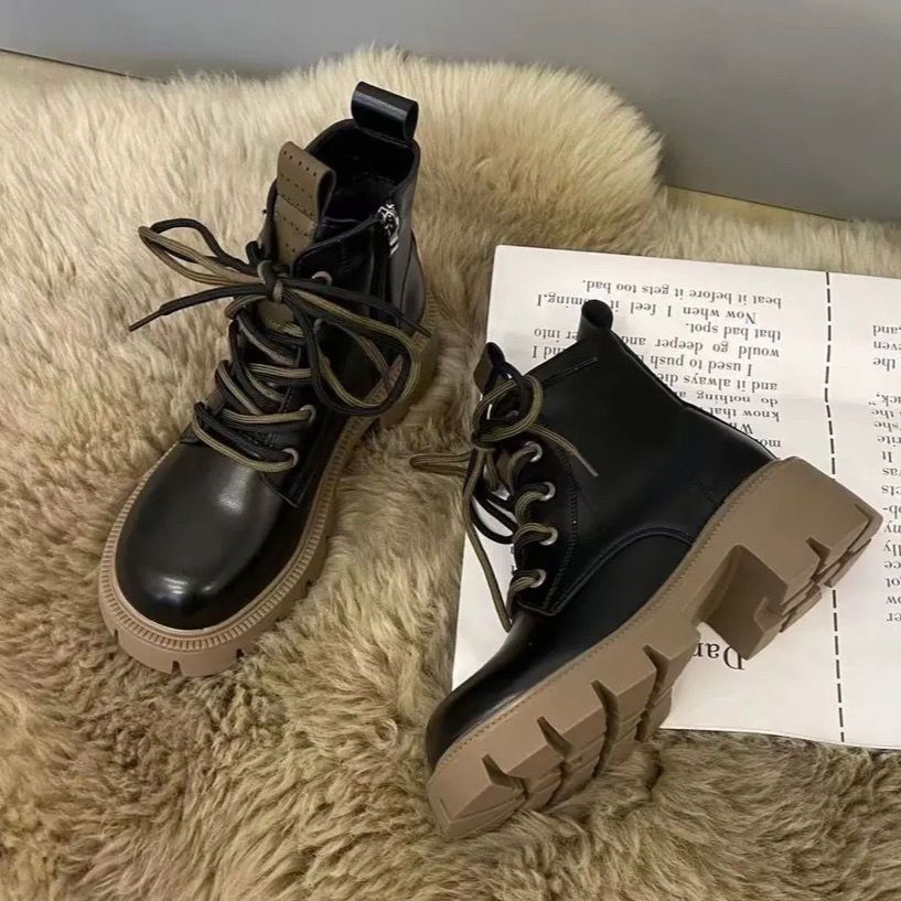 特价价大东女鞋35-43 大码女鞋马丁靴女秋冬新款网红厚底加绒短靴