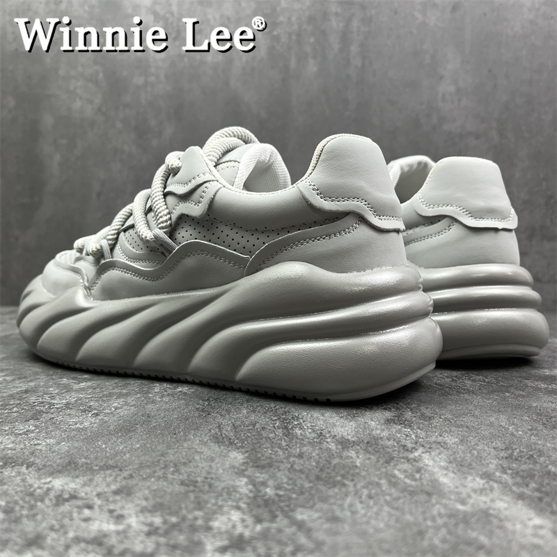 Winnie Lee休闲厚底潮鞋2023秋季新款增高时尚百搭欧洲站潮牌男鞋