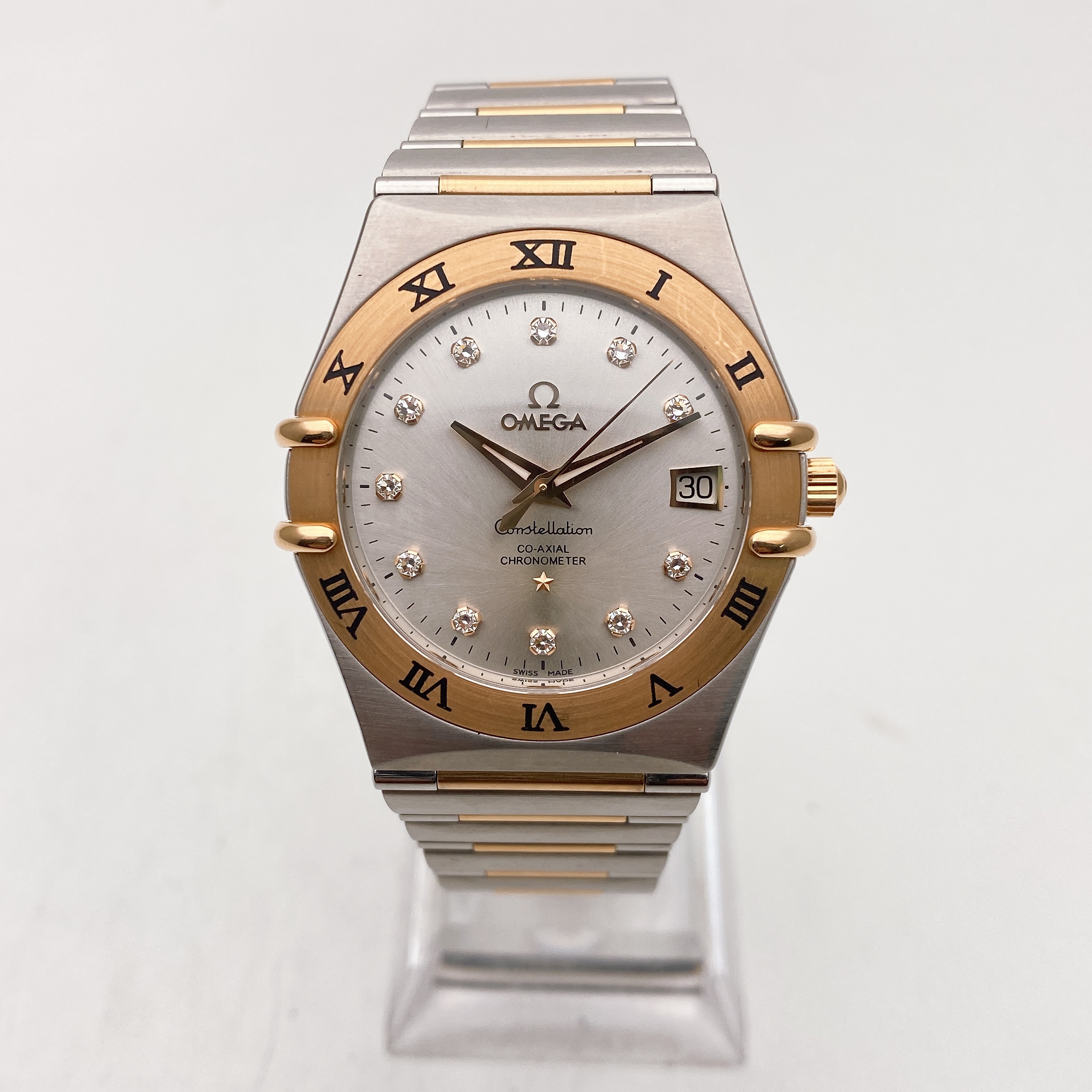未使用 Omega/欧米茄 星座160周年纪念款玫瑰金钻刻自动机械男表