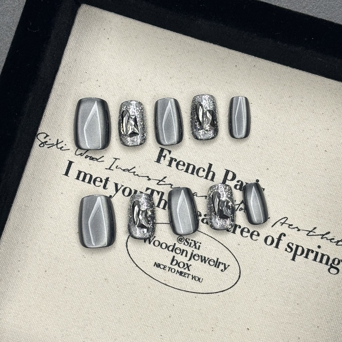 网红穿戴甲美甲贴片假指甲结婚长款显白新娘甲高级感小红书甲片