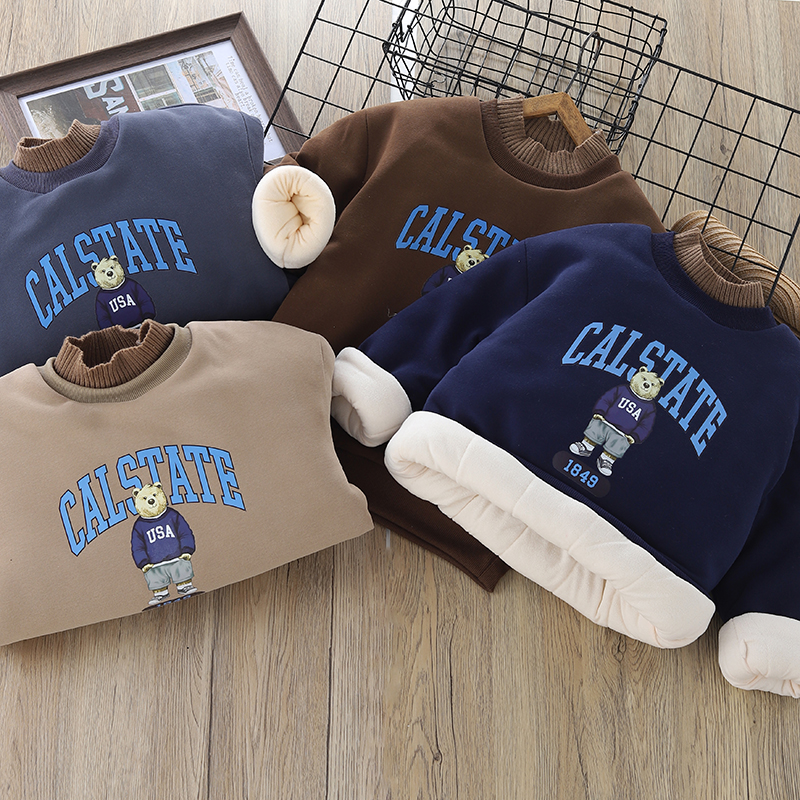 儿童卫衣男童加绒加厚保暖秋冬冬季儿童卫衣男童加绒加厚保暖秋冬