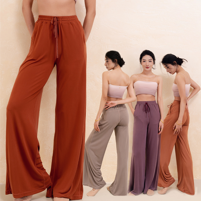 诗意花朵原创古典舞服练功裤紫色灰色显腿长修饰臀线甜氧万年裤