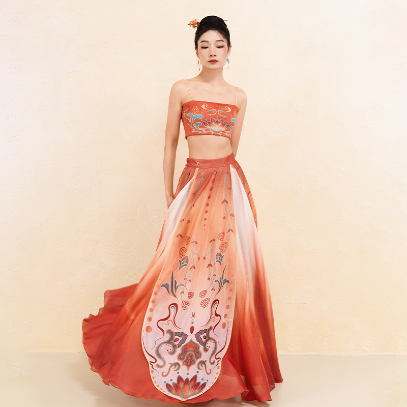 诗意花朵古典舞问鲤衍生款舞蹈服锦鲤配色中国风舞蹈服王诗意同款