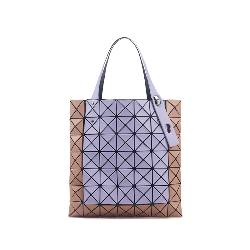 【七宅菱格】几何菱格日本新款拼色双面袋鼠时尚休闲单肩手提子母包