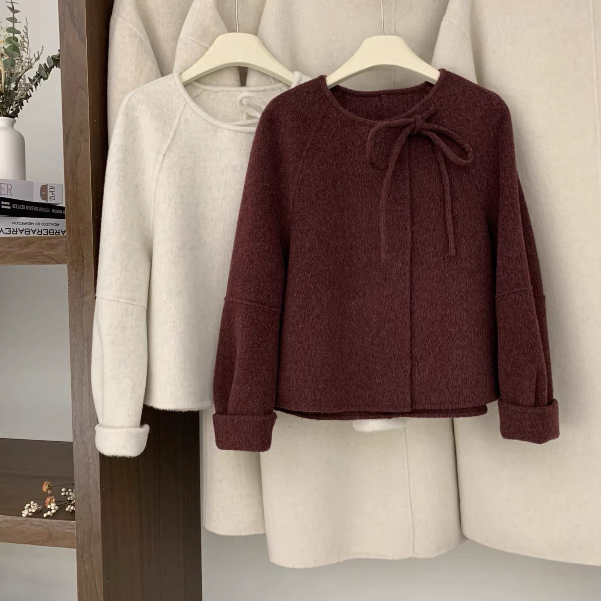 新中式女短款2025秋冬新款韩版宽松圆领小个子女小香风外套气质