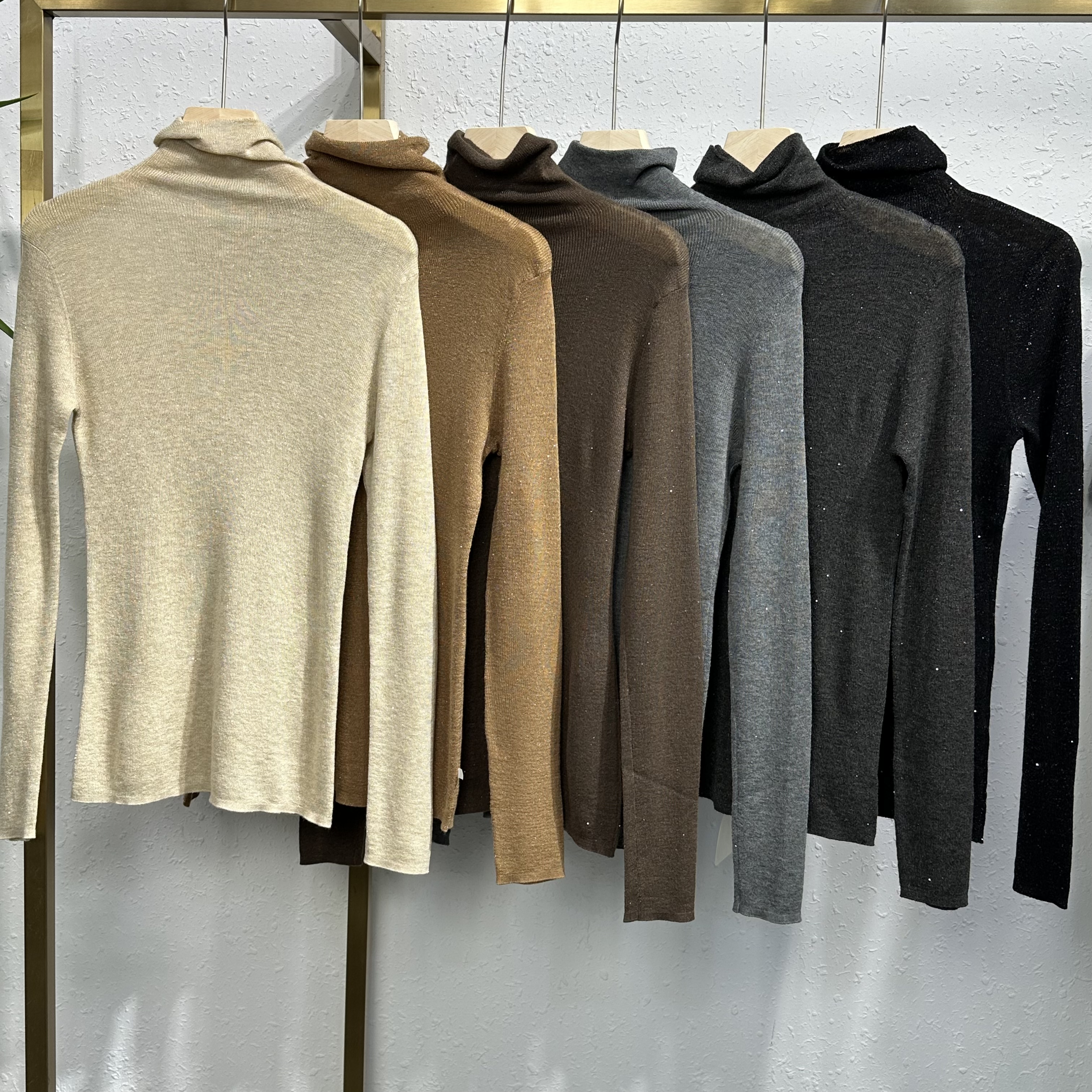 【水溶满天星】自由领打底衫秋冬纯色长袖新款修身时尚KKXQ2740