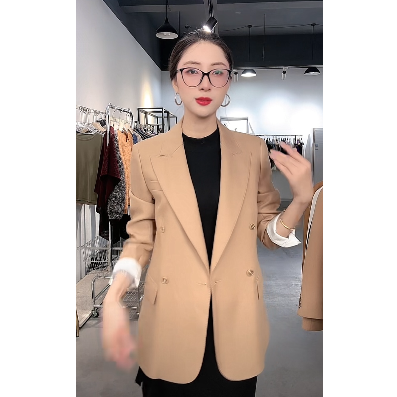 气质双排扣西装轻奢休闲百搭显瘦YZ66018