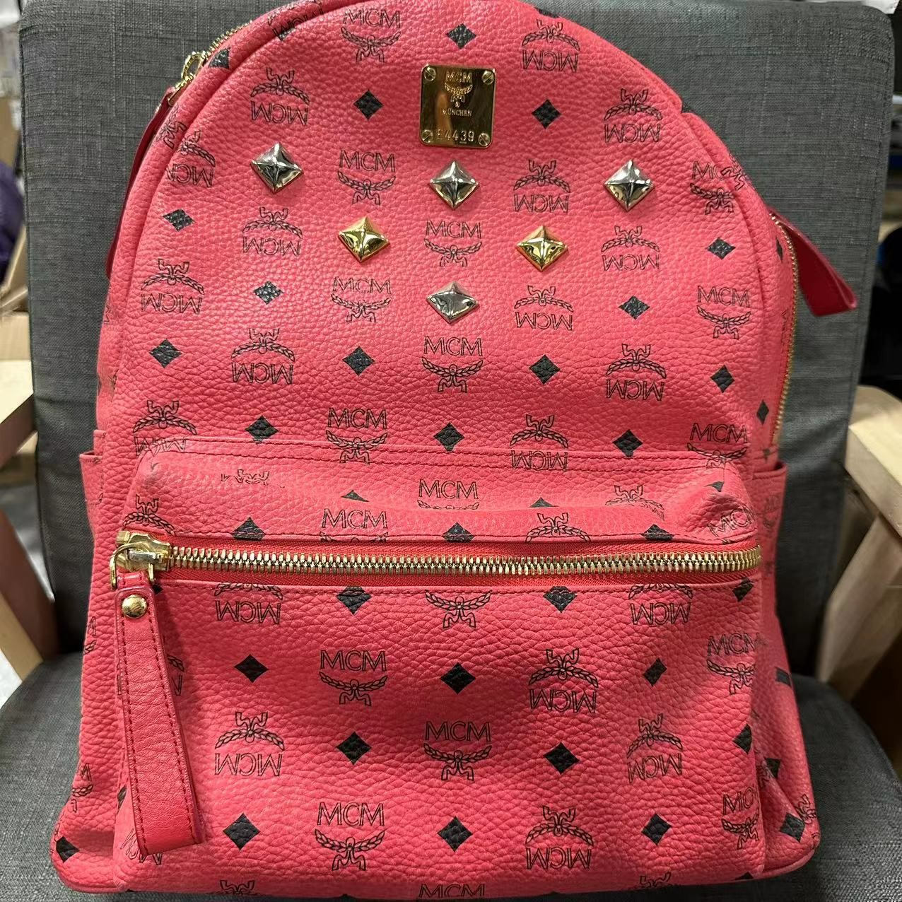 95新 MCM 乱乱子中古/女士/双肩包39428