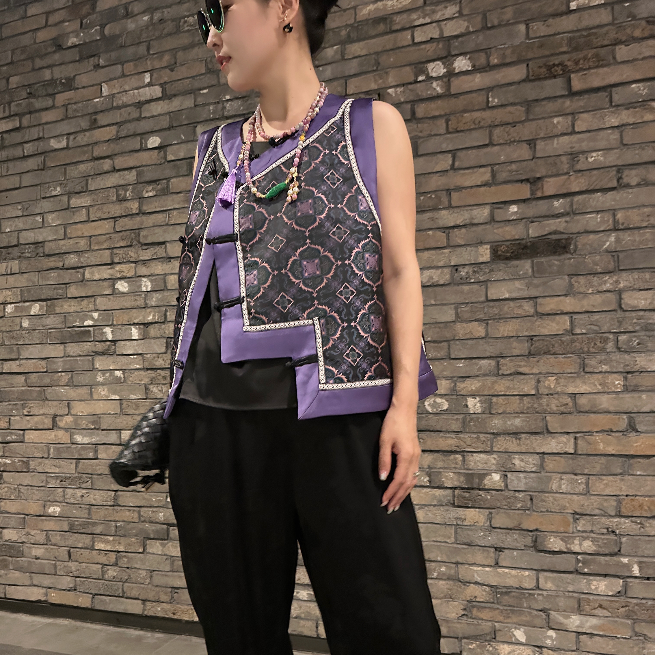 FF 9516｛彩麟•宝相｝新中式重工织锦提花盘扣百搭显瘦国风马甲COLA