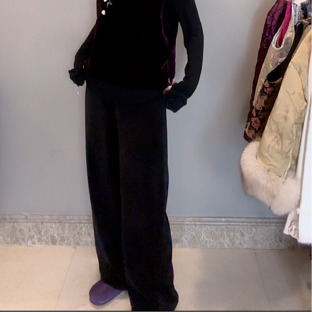 FL  3717｛懒懒裤｝简约百搭时尚显瘦保暖秋冬新款加厚长裤