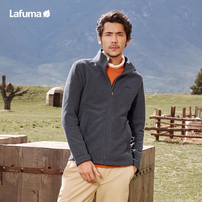 LAFUMA乐飞叶户外立领抓绒衣男士软壳衣打底开衫外套LMJA3CR67