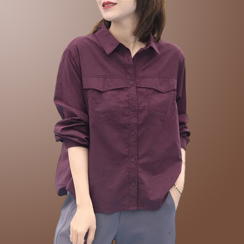2023秋冬季新款长袖衬衫女款外穿百搭大码显瘦衬衣外套女士上衣服
