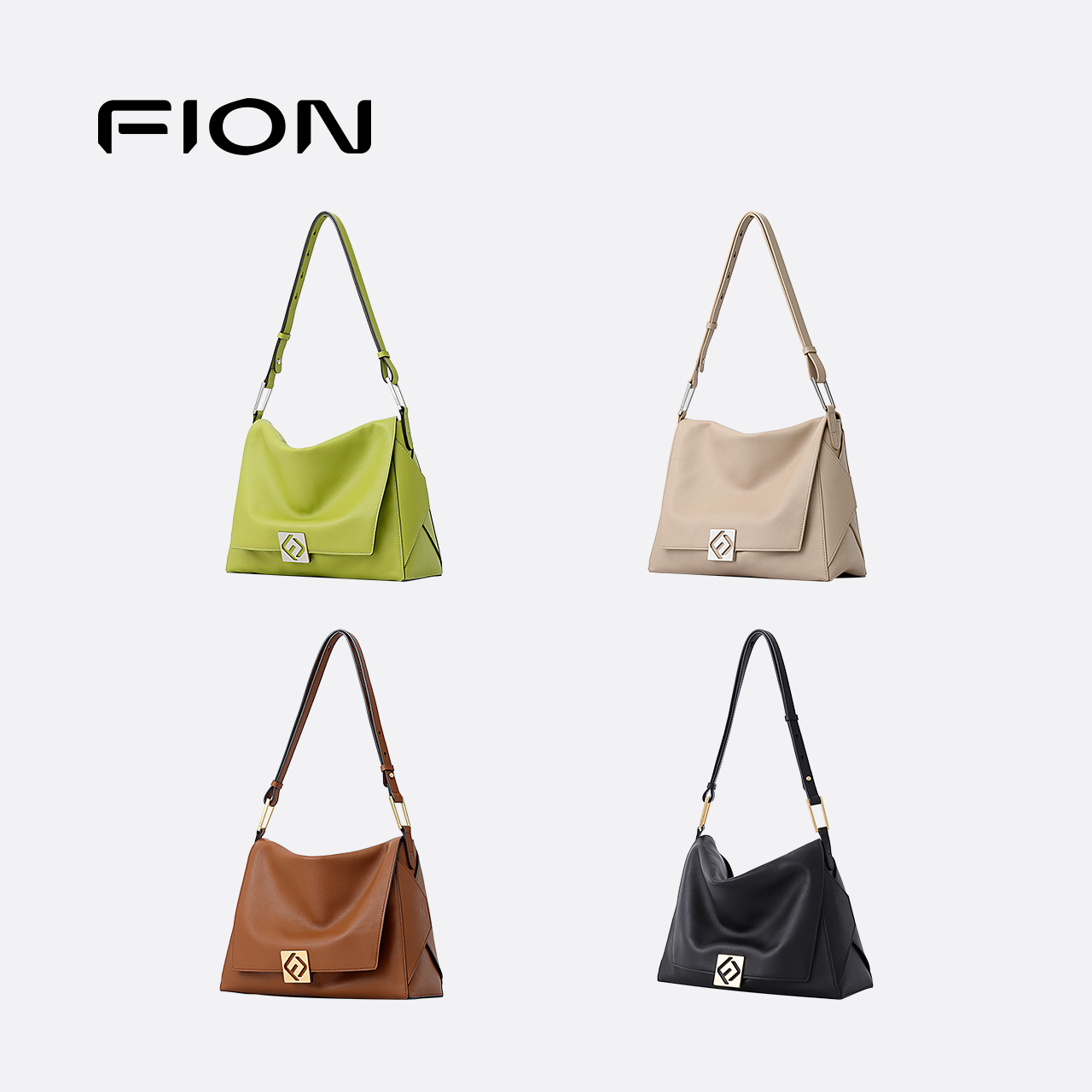 FION/菲安妮奥莱【欧若风】叠叠托特包简约高级女单肩包FAAFVKN005