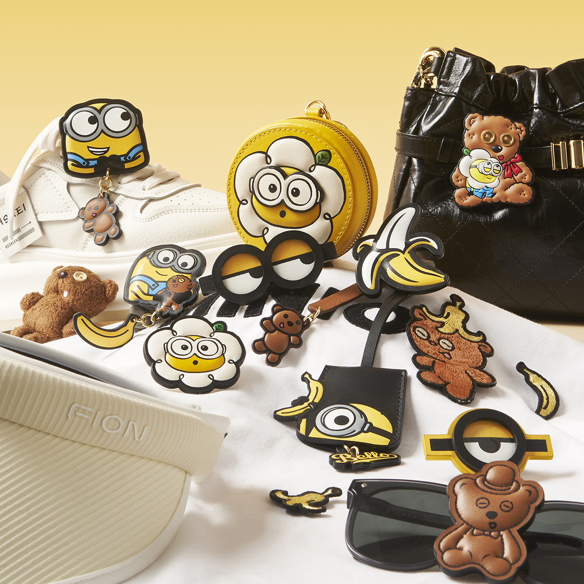 FION/菲安妮奥莱小黄人IP联名时尚百搭挂饰包扣FFAFRLO00组合