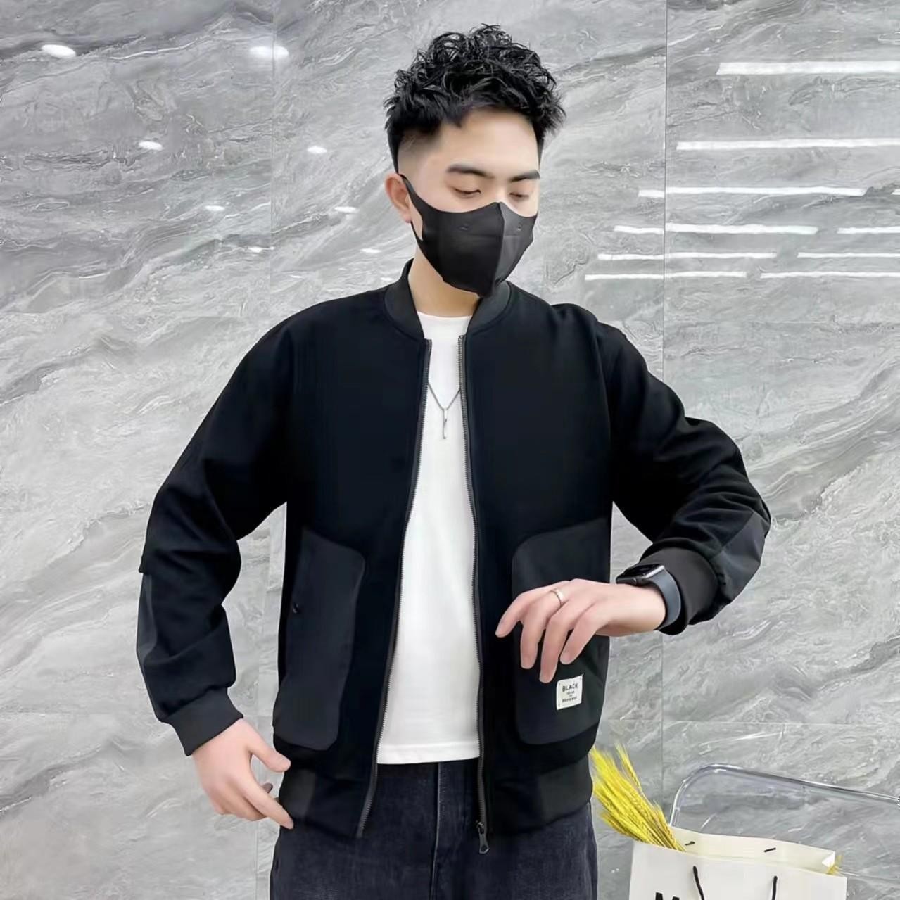 秋冬经典款男士外套 圆领菠萝格简约针织棉夹克休闲百搭838