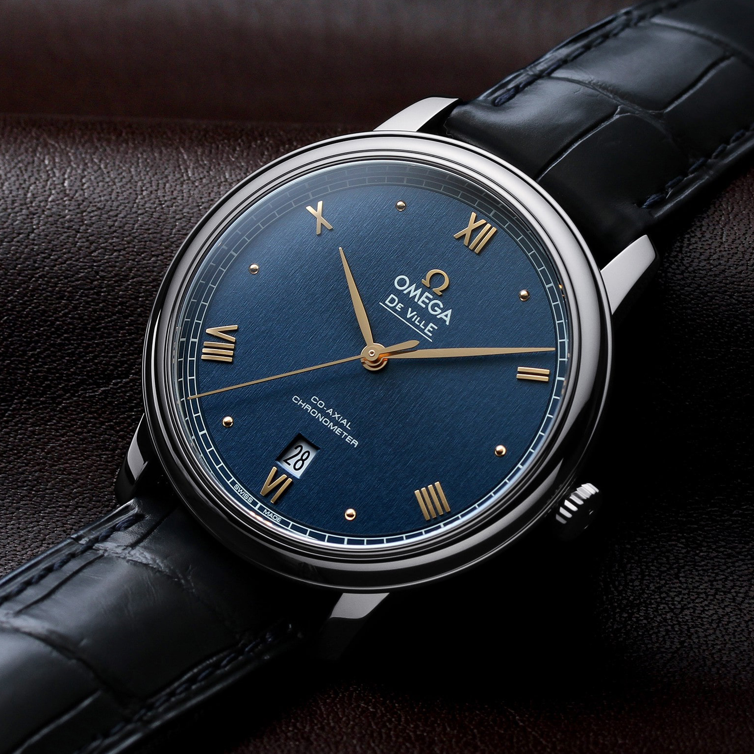 99新 Omega/欧米茄 盒证金针蓝碟飞机械男表424.13.40.20.03.004