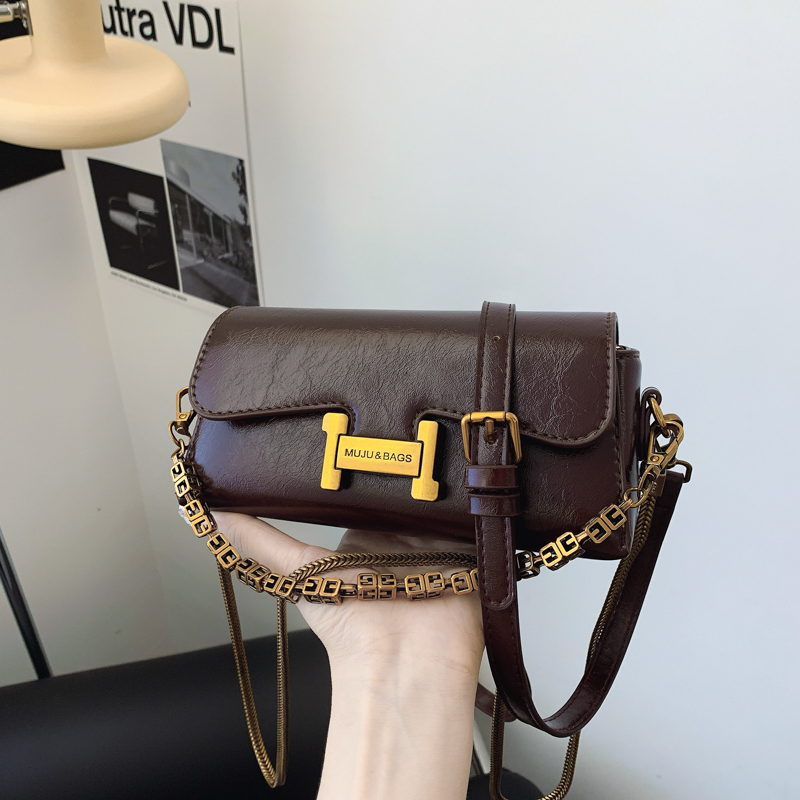 女士包包2024新款高级感复古百搭小方包小众设计链条包单肩斜挎包