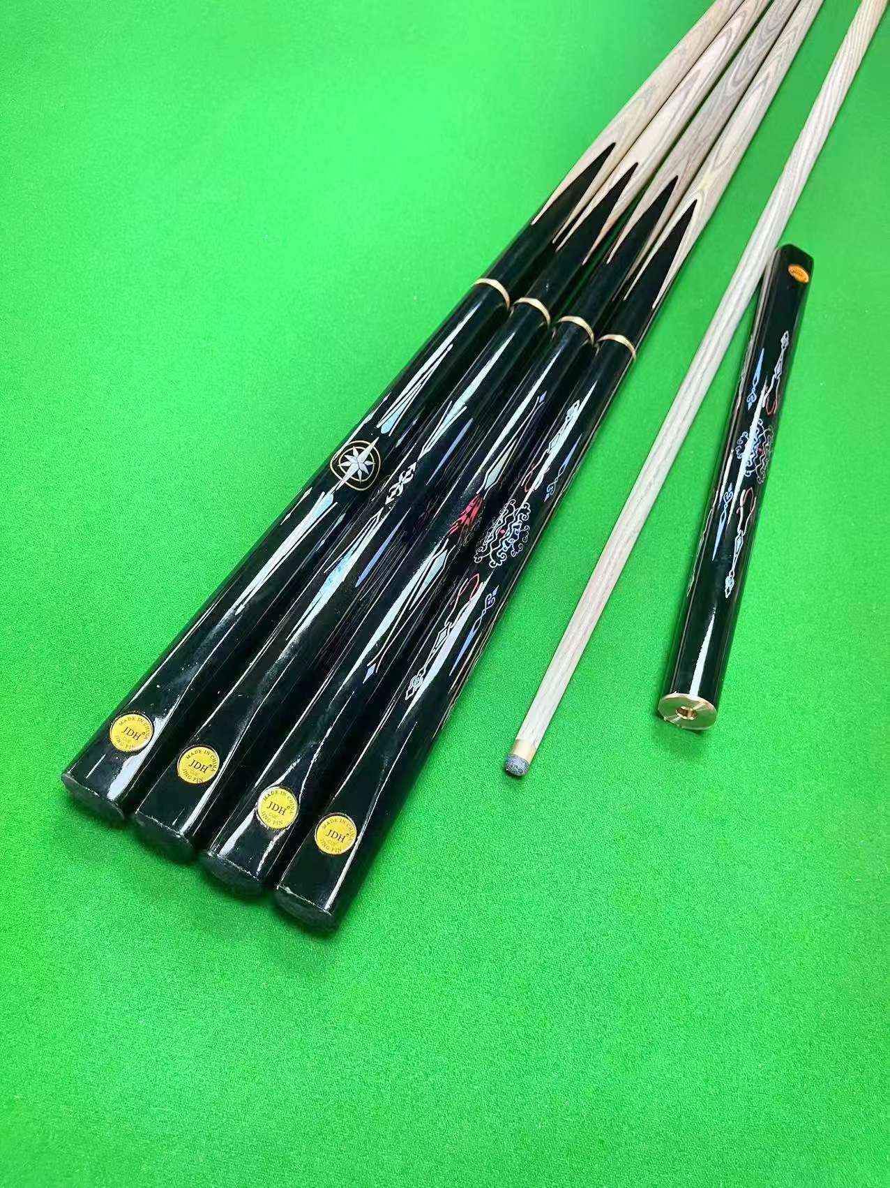 台球小头杆分体雕刻斯诺克杆美式黑八中头杆波茨款手工球房会员杆