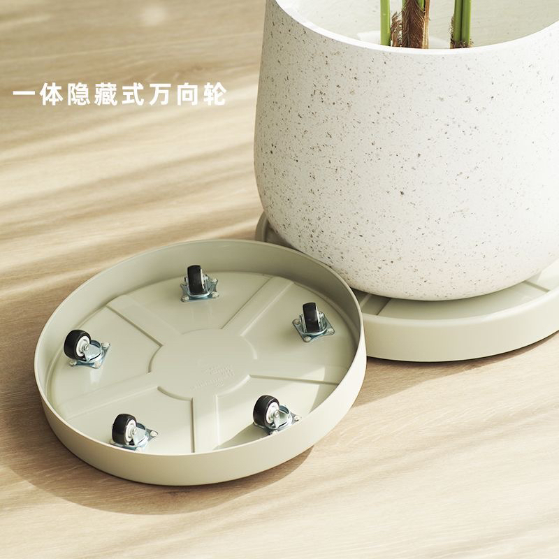 透气移动花盆托盘带轮滑轮底座万向轮塑料接水盘垫底滚轮隐形轮拖