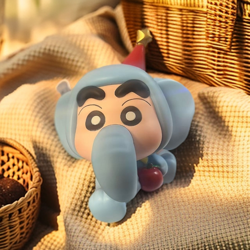 蜡笔小新变装系列动漫手办大象小新摆件 头鼻子可转