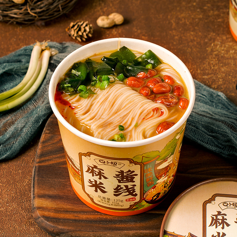 SXJIE/四小姐【厂家直销】非油炸麻酱米线125g桶装方便健康速食宿舍