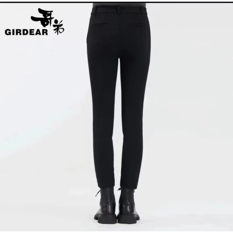 GIRDEAR/哥弟新款时尚爆款显瘦高腰保暖加绒小脚小黑裤1100389