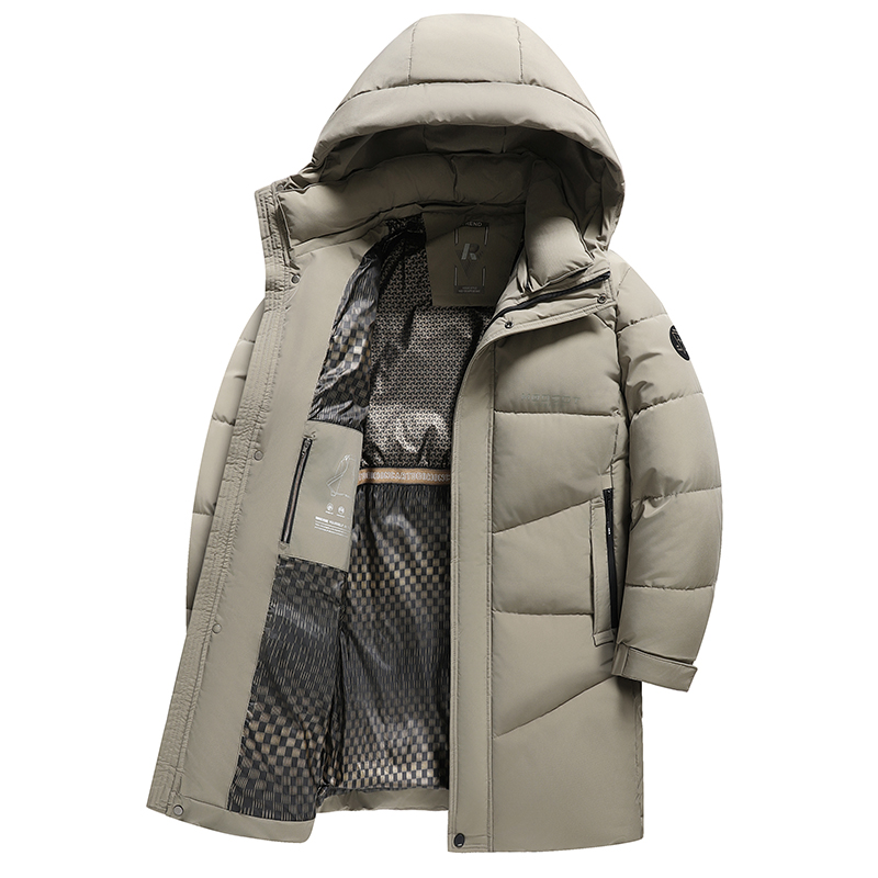 2024年冬季中长款可拆卸领棉衣男士加厚保暖棉袄外套男连帽棉服