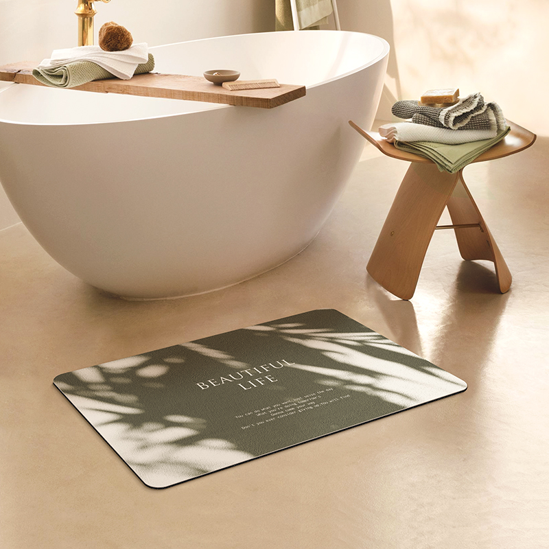 暖藻原创简约风格家用软硅藻泥吸水垫超薄防滑卫生间门口浴室地垫