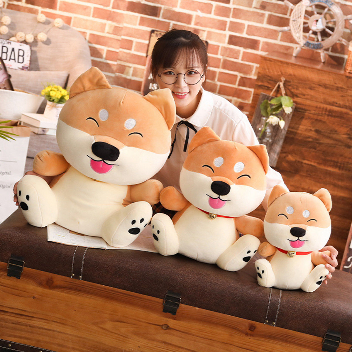 软体柴犬公仔招财犬狗狗毛绒玩具儿童女生礼物呆萌跨境厂家直销