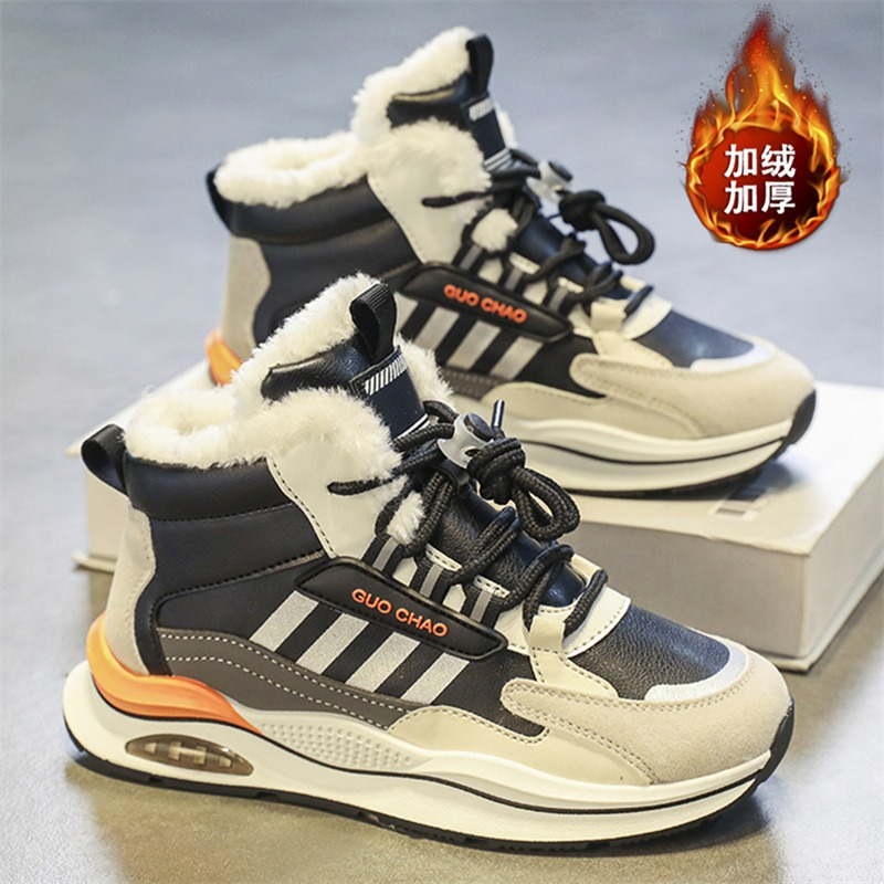 品牌断码儿童棉鞋新款冬季加绒加厚气垫中大童运动大棉雪地鞋男