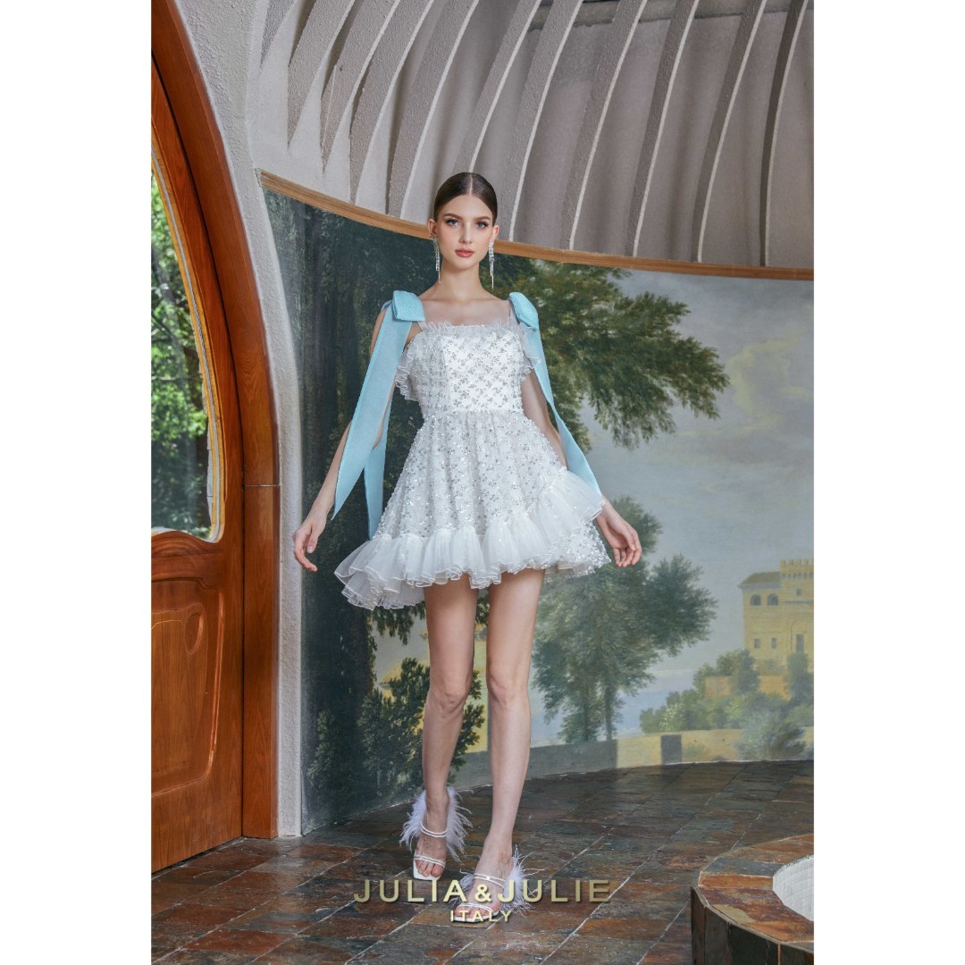 Julia&Julie 2022AW shining day系列“玻璃蓝气球”连衣裙_服饰内衣- 大
