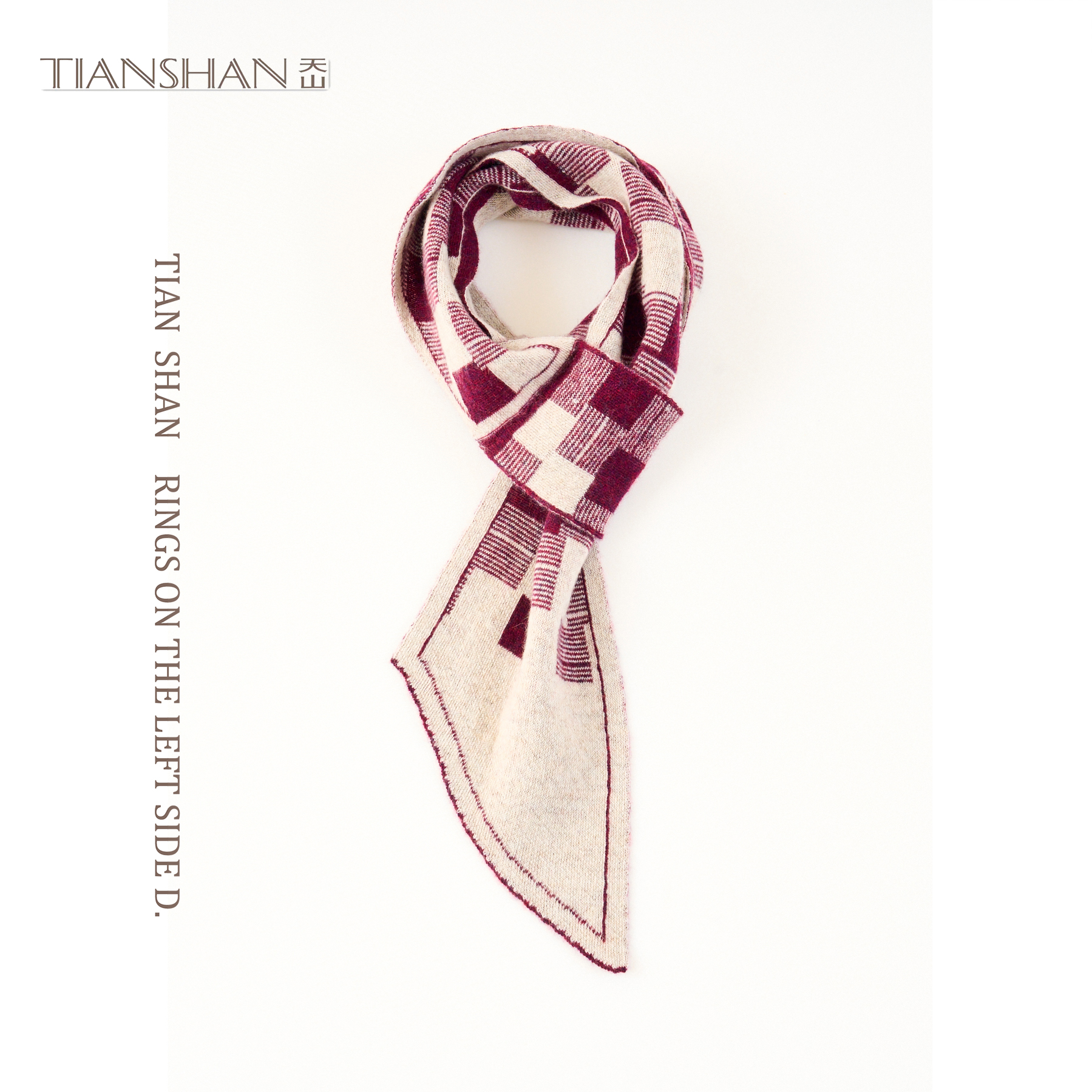 天山品牌设计师款百搭围脖气质高级纯羊绒针织保暖围巾-YWNL5361T
