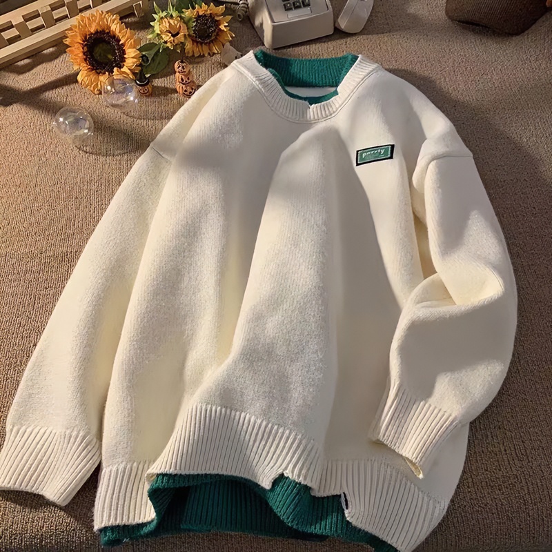 朵朵推荐潮流韩版宽松日系针织衫男港风毛衣慵懒风毛衣长袖