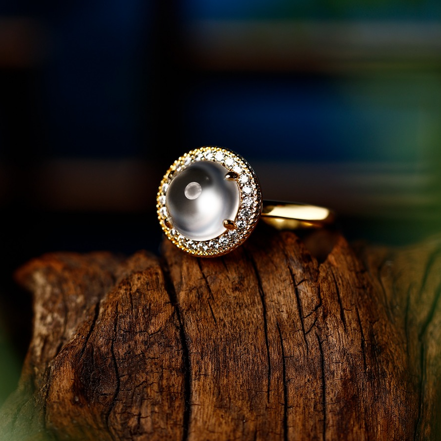 XQ141 天然玉石 俄罗斯玉 蛋面戒指