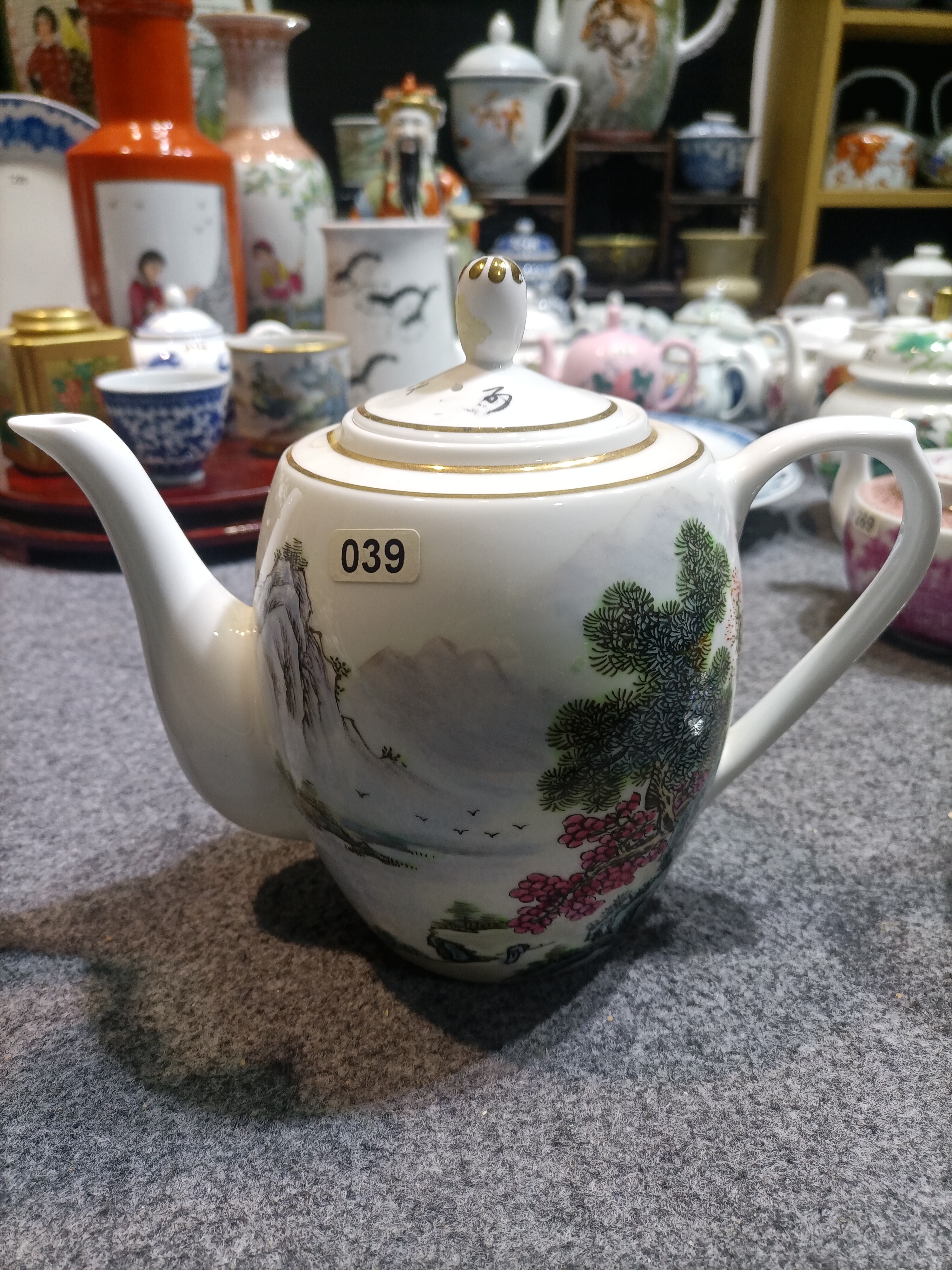 景德镇粉彩陶瓷水壶容量800cc手工