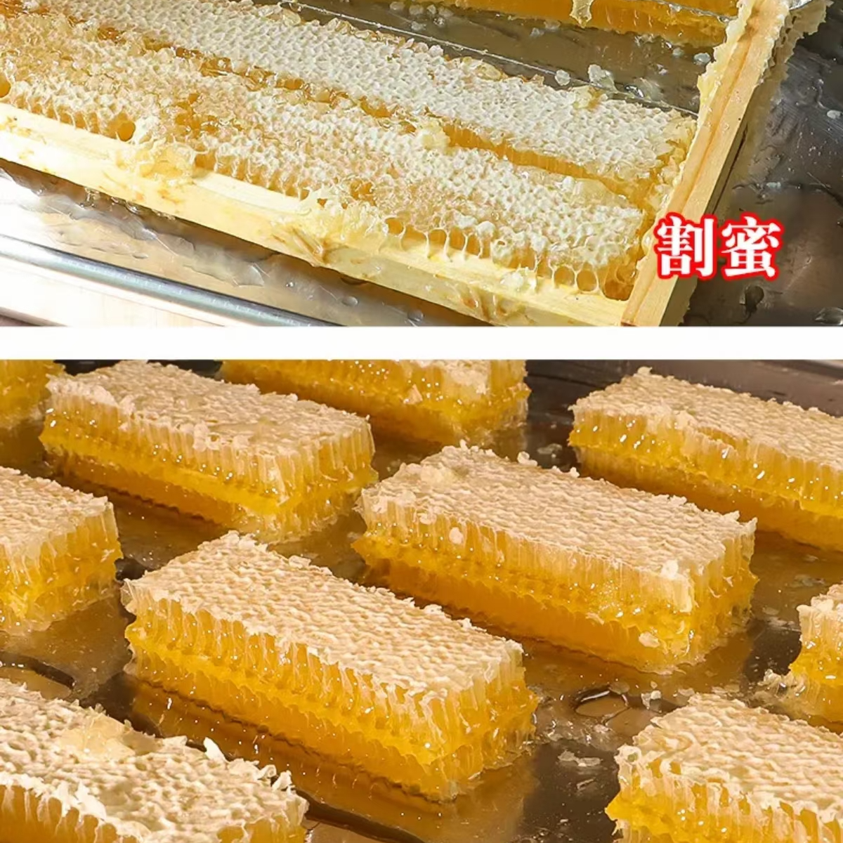 新疆草原黑蜂蜂巢蜜香甜纯正